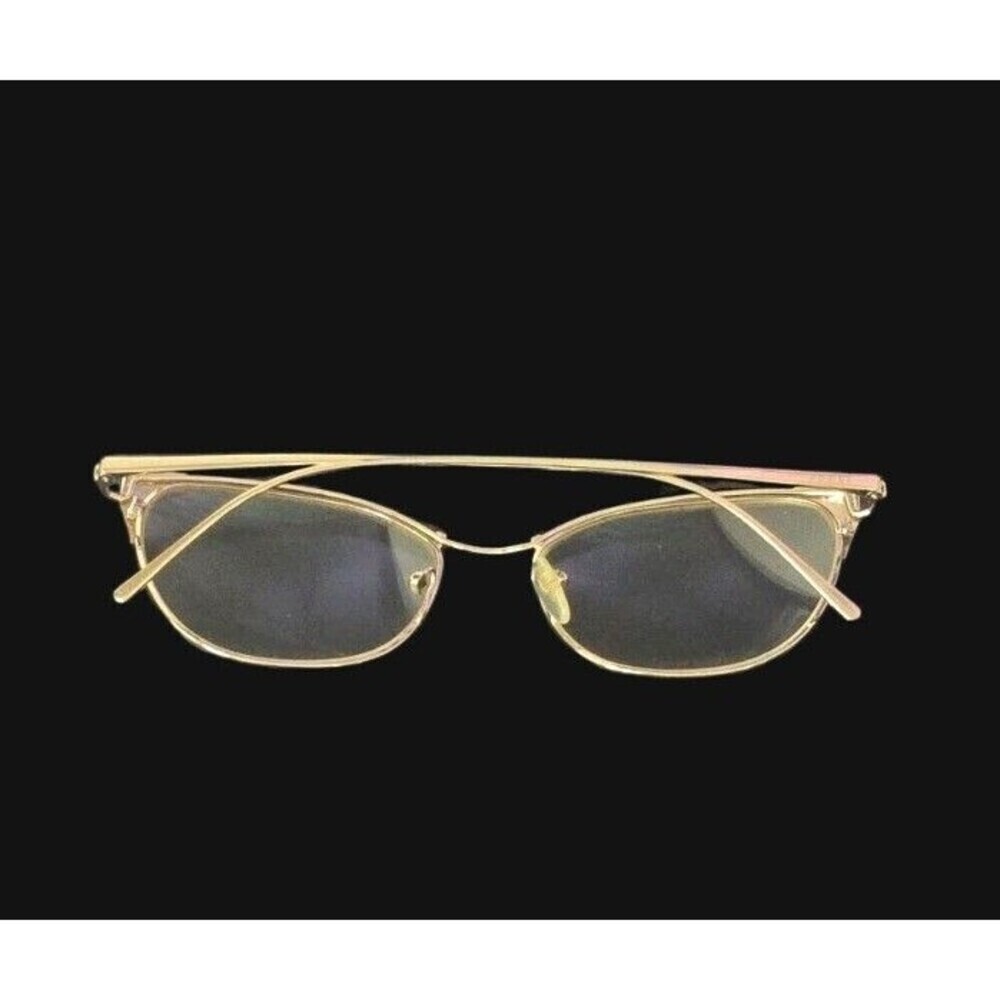 Prada Eyeglasses VPR 62U YC0- 1O1 Shiny Gold Purple Trim 140 53-017 Black Case - Picture 3 of 10